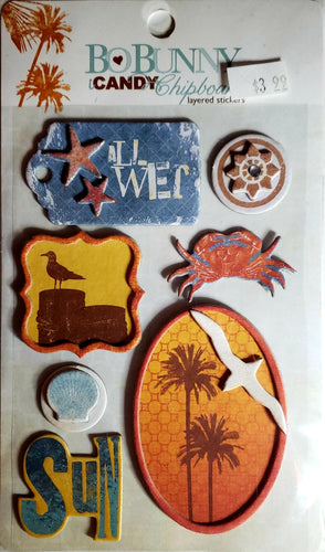Bobunny press - dimensional sticker sheet - paradise cardstock stickers icandy