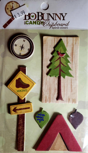 Bobunny press - dimensional sticker sheet - roughin' it chipboard stickers  icandy