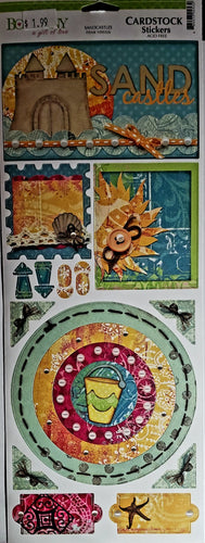 Bobunny press - cardstock sticker sheet - sandcastles
