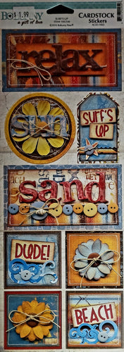 Bobunny press - cardstock sticker sheet - surfs up