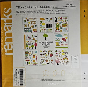 AC - American crafts - ReMarks sticker sheet book - backyard transparent accents