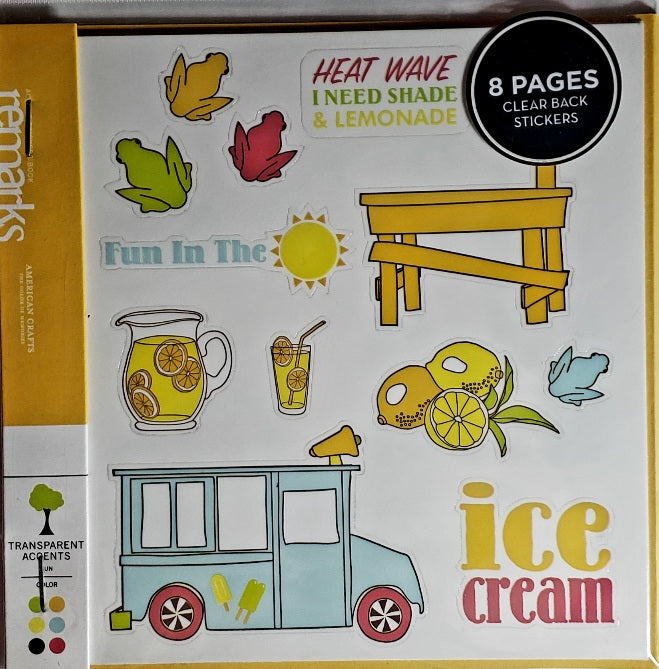 AC - American crafts - ReMarks sticker sheet book - backyard transparent accents