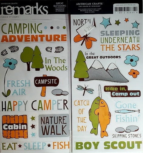 AC - American crafts - ReMarks sticker sheets - great outdoors journaling