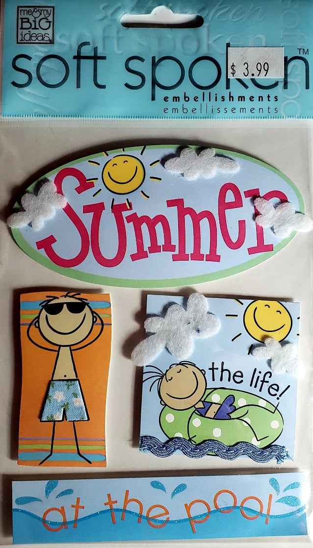 Me and my big ideas MAMBI - 1 dimensional sticker sheets - soft spoken a kids summer