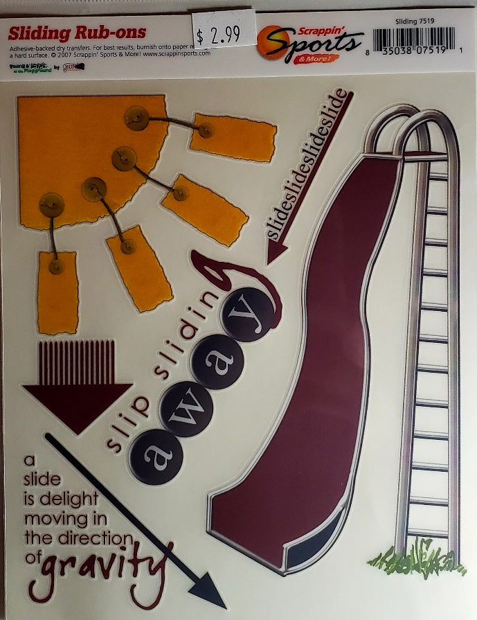 Scrappin' sports and more - rub on sheet  - young and active sliding