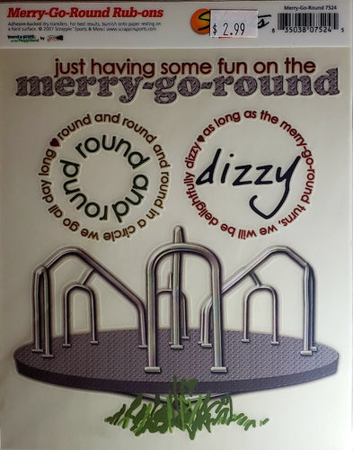 Scrappin' sports and more - rub on sheet  - young and active merry go round