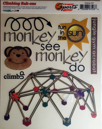 Scrappin' sports and more - rub on sheet  - young and active climbing