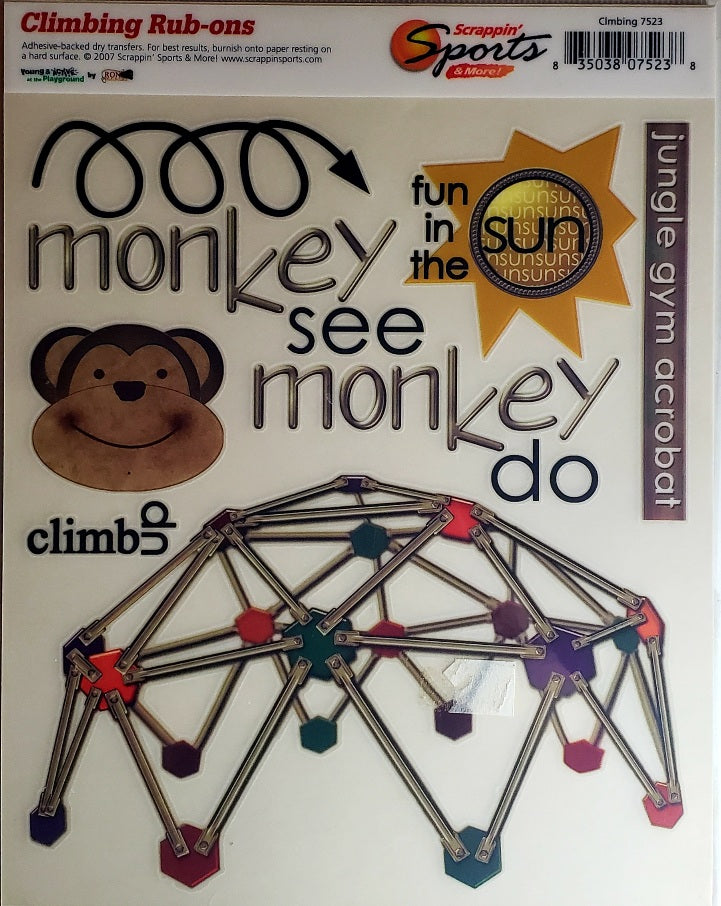 Scrappin' sports and more - rub on sheet  - young and active climbing