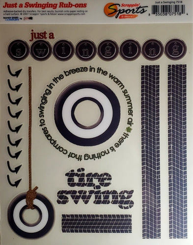 Scrappin' sports and more - rub on sheet  - young and active just a swinging