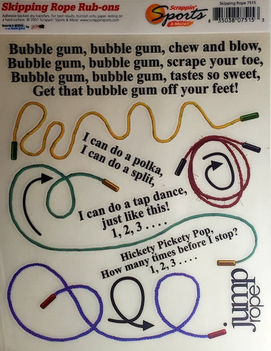 Scrappin' sports and more - rub on sheet  - young and active skipping rope