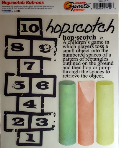 Scrappin' sports and more - rub on sheet  - young and active hopscotch