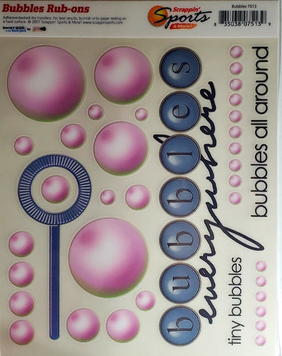 Scrappin' sports and more - rub on sheet  - young and active bubbles