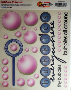 Scrappin' sports and more - rub on sheet  - young and active bubbles