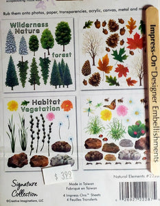 Creative Imaginations - rub ons pack - natural elements