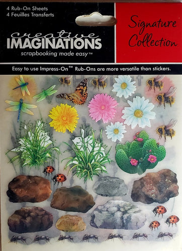 Creative Imaginations - rub ons pack - natural elements