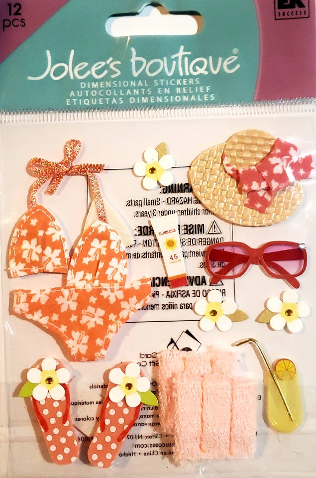 Jolee's Boutique Dimensional Sticker medium -  bikini orange