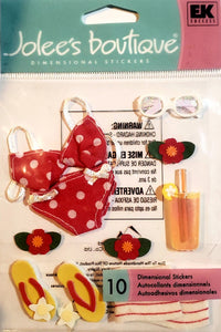 Jolee's Boutique Dimensional Sticker medium - red  beach bikini