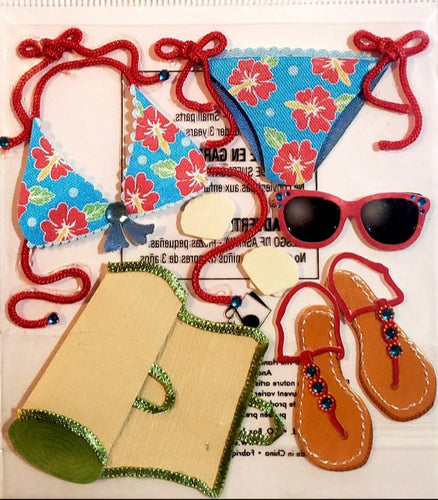 Jolee's Boutique Dimensional Sticker medium - blue beach fashion bikini