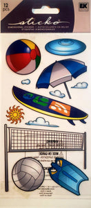 Sticko  - flat sticker sheets -  beach sports