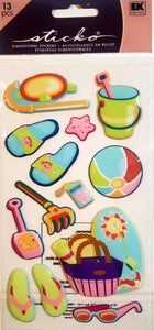 Sticko  - dimensional sticker sheets -  lets go to the beach