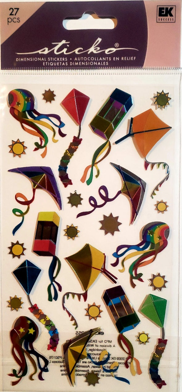 Sticko  - dimensional sticker sheets -  kite flying