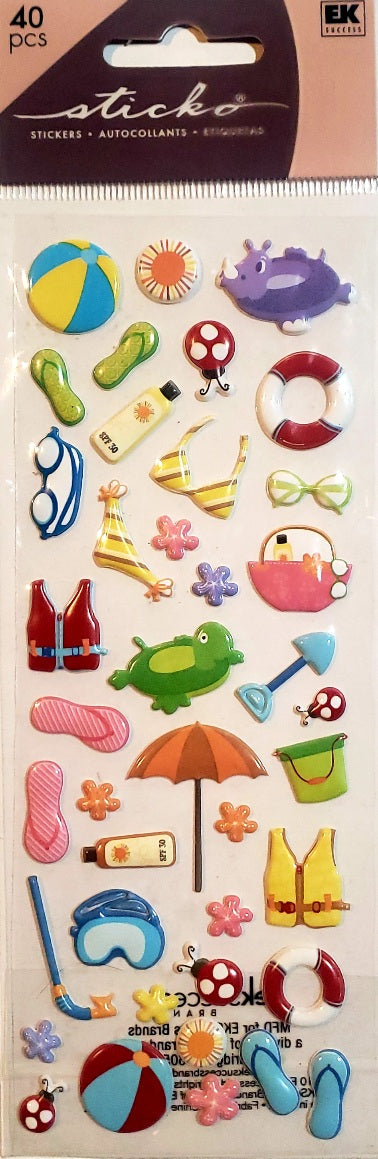 Sticko  - dimensional sticker sheets -  citronella beach