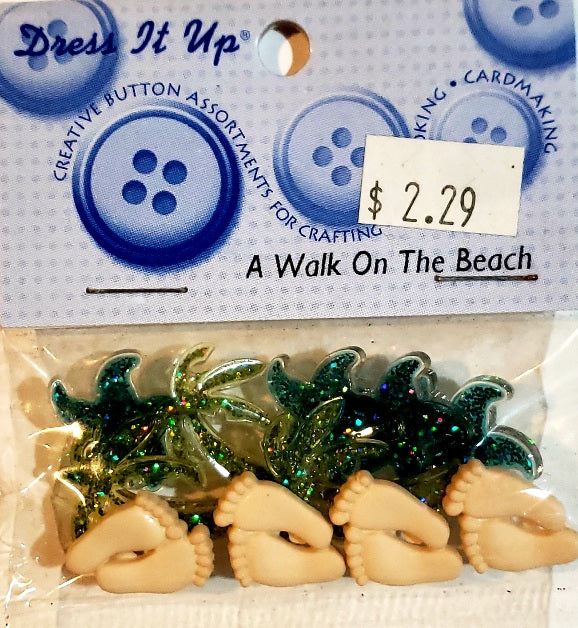 Dress it up -  buttons and flatback - a walk on the beach