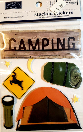 Karen Foster - stacked stickers sheet - camping equipment