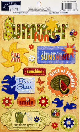 Karen Foster - cardstock sticker sheet - summer fun