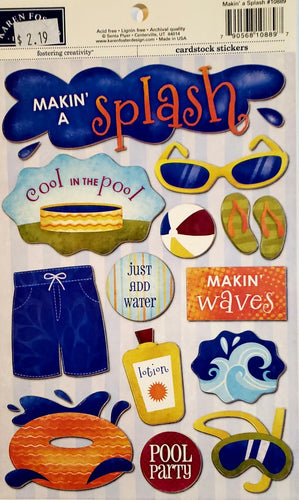 Karen Foster - cardstock sticker sheet - makin' a splash