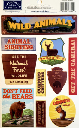 Karen Foster - cardstock sticker sheet - wildlife