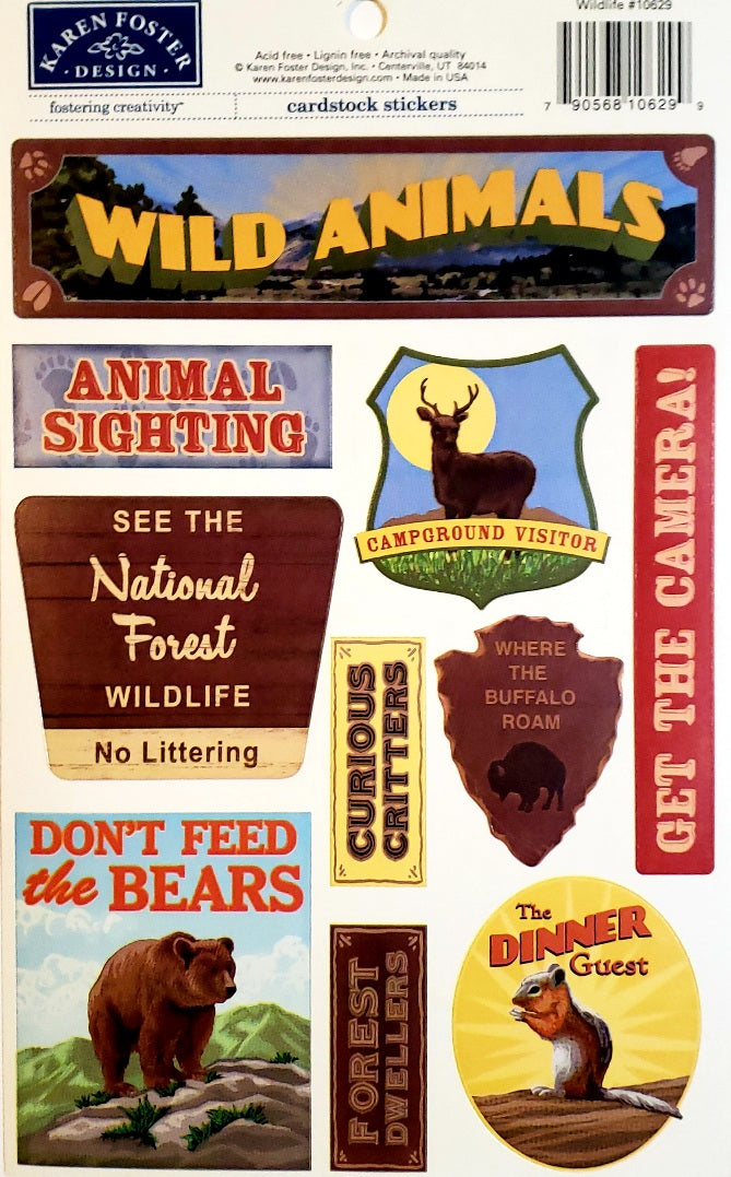 Karen Foster - cardstock sticker sheet - wildlife