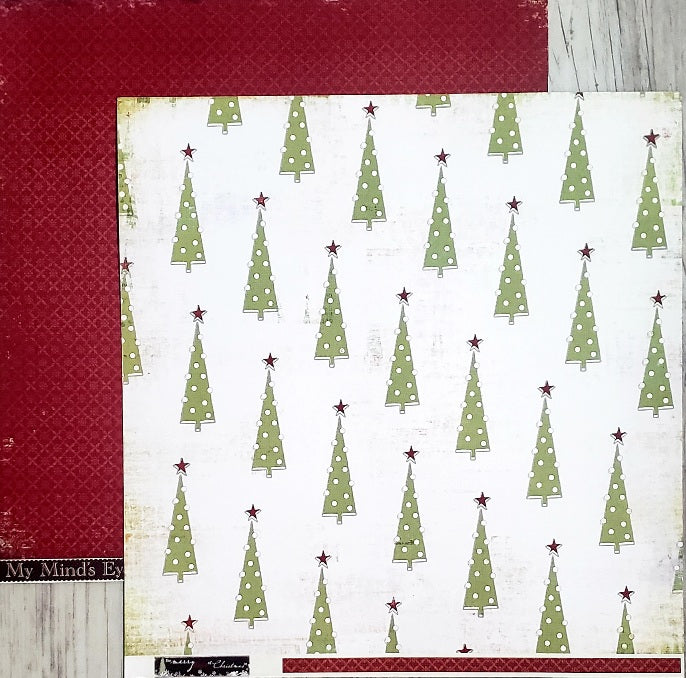 MME My minds eye  - double sided paper cardstock 12 x 12 - The Merry days of Christmas Santas forest