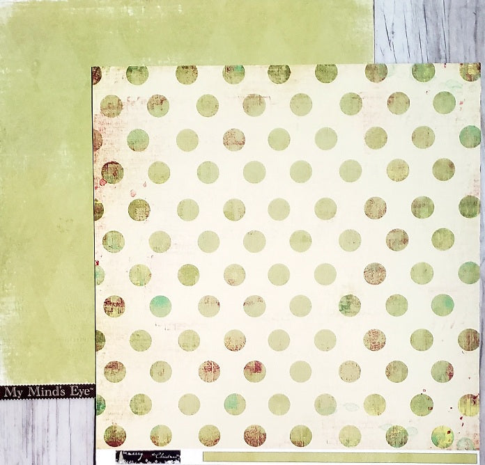 MME My minds eye  - double sided paper cardstock 12 x 12 - The Merry days of Christmas evergreen dots