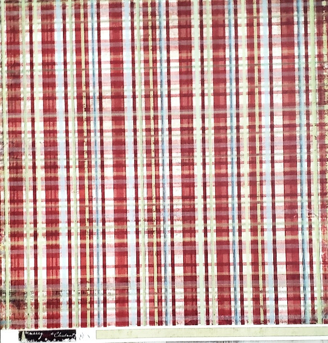 MME My minds eye  - double sided paper cardstock 12 x 12 - The Merry days of Christmas pajama plaid