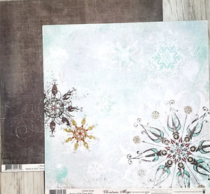 Fancy Pants -  double sided paper cardstock 12 x 12 - Christmas magic - silver snow
