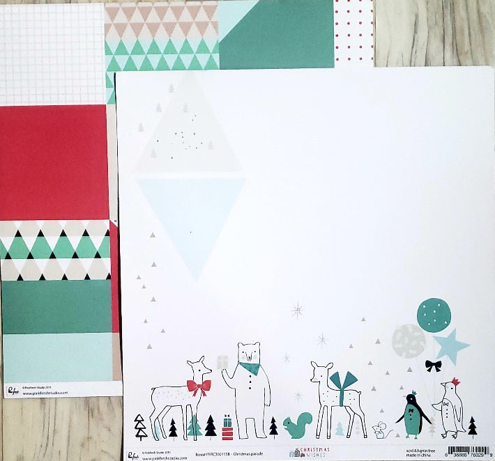 Pink fresh - double sided cardstock 12 x 12 - Christmas wishes parade