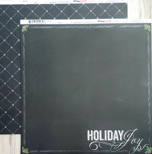 Little yellow bicycle  - double sided cardstock 12 x 12 - Christmas making merry - holiday joy