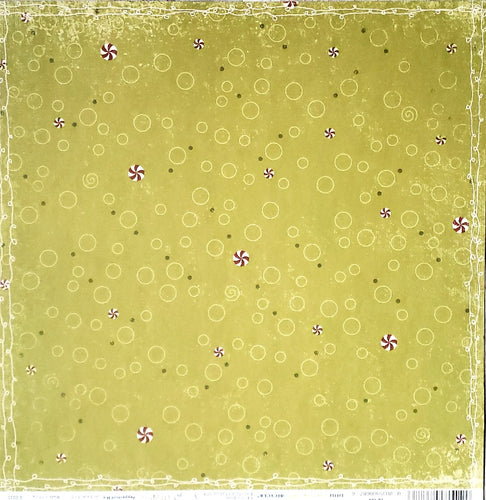 Little yellow bicycle  - double sided cardstock 12 x 12 - Christmas delight peppermint mix