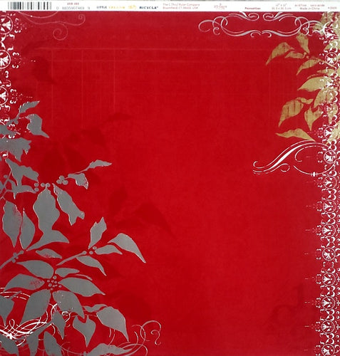 Little yellow bicycle  - single sided glossy cardstock 12 x 12 - 25 days of Christmas - poinsettias