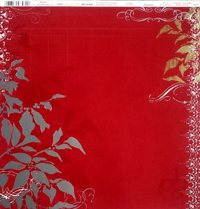 Little yellow bicycle  - single sided glossy cardstock 12 x 12 - 25 days of Christmas - poinsettias