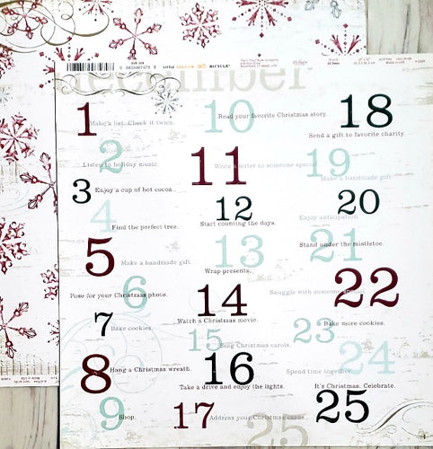Little yellow bicycle  - double sided glossy cardstock 12 x 12 - 25 days of Christmas - days
