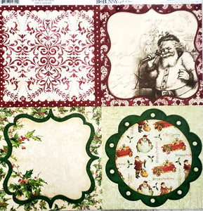 Bobunny press - double sided paper sheet 12 x 12 - St. Nick cut outs