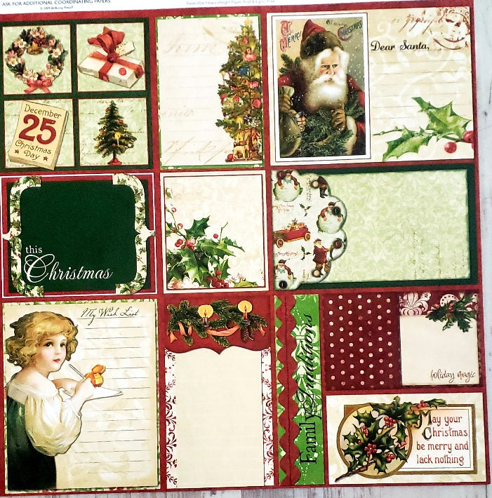 Bobunny press - double sided paper sheet 12 x 12 - St. Nick cut outs