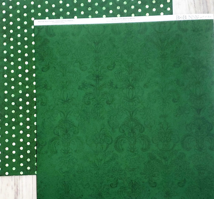 Bobunny press - double sided paper sheet 12 x 12 - St. Nick sugar plum
