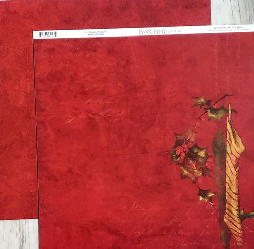Bobunny press - double sided paper sheet 12 x 12 - St. Nick stocking