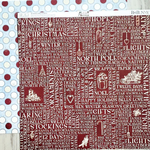 Bobunny press - double sided paper sheet 12 x 12 - tis the season happiness