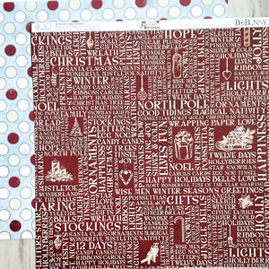 Bobunny press - double sided paper sheet 12 x 12 - tis the season happiness