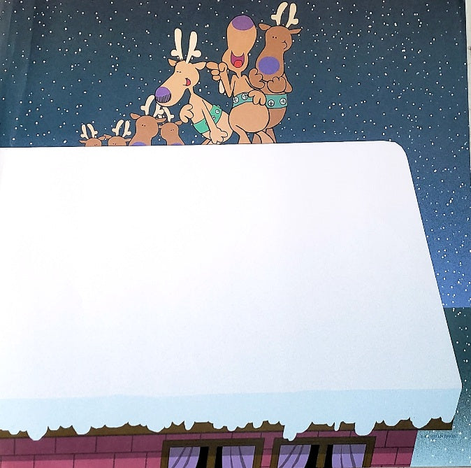 Sugar tree single Sided card stock paper 12 x 12 - Santa and reindeer right side