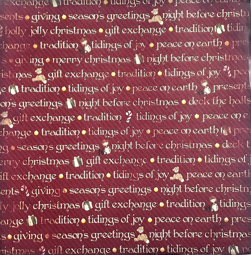 Karen Foster single Sided card stock paper 12 x 12 - seasons greetings words